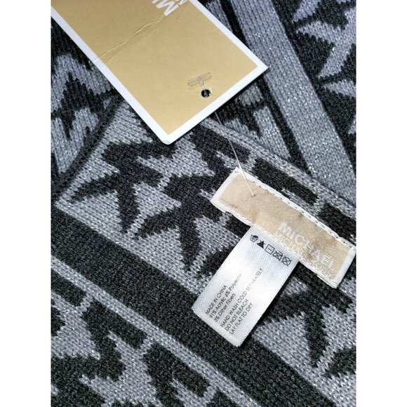 NWT Michael Kors Women's Knit Scarf Gray Silver Shimmer One Size 870 - Picture 5 of 6